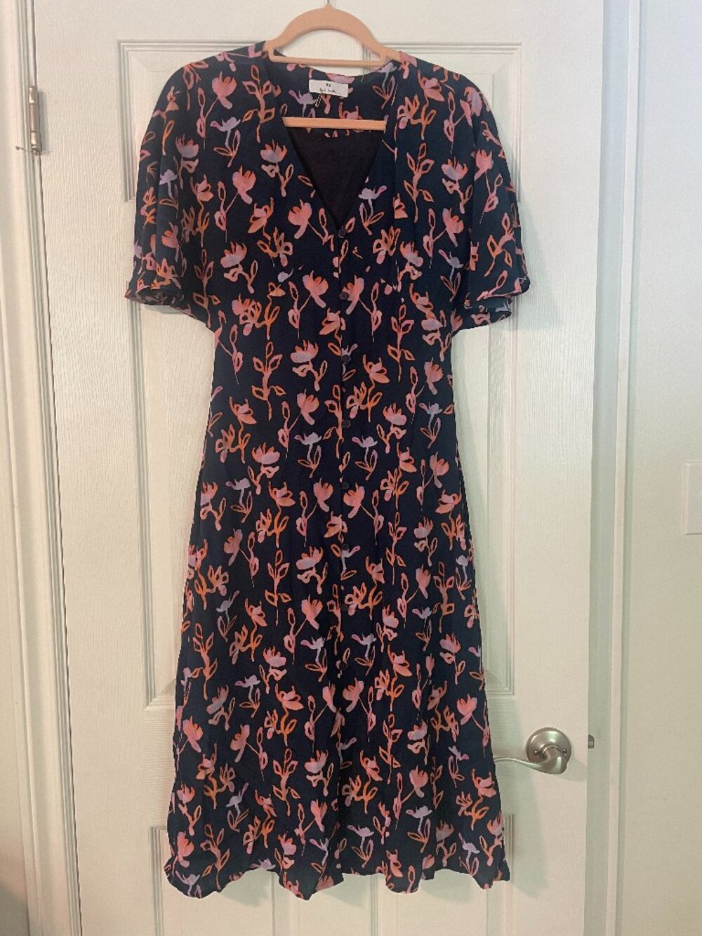 Paul Smith Short Sleeve Navy Midi Dress